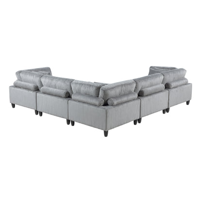 9688GY*53CR2AC (5)5-Piece Modular Sectional - 9688GY*53CR2AC
