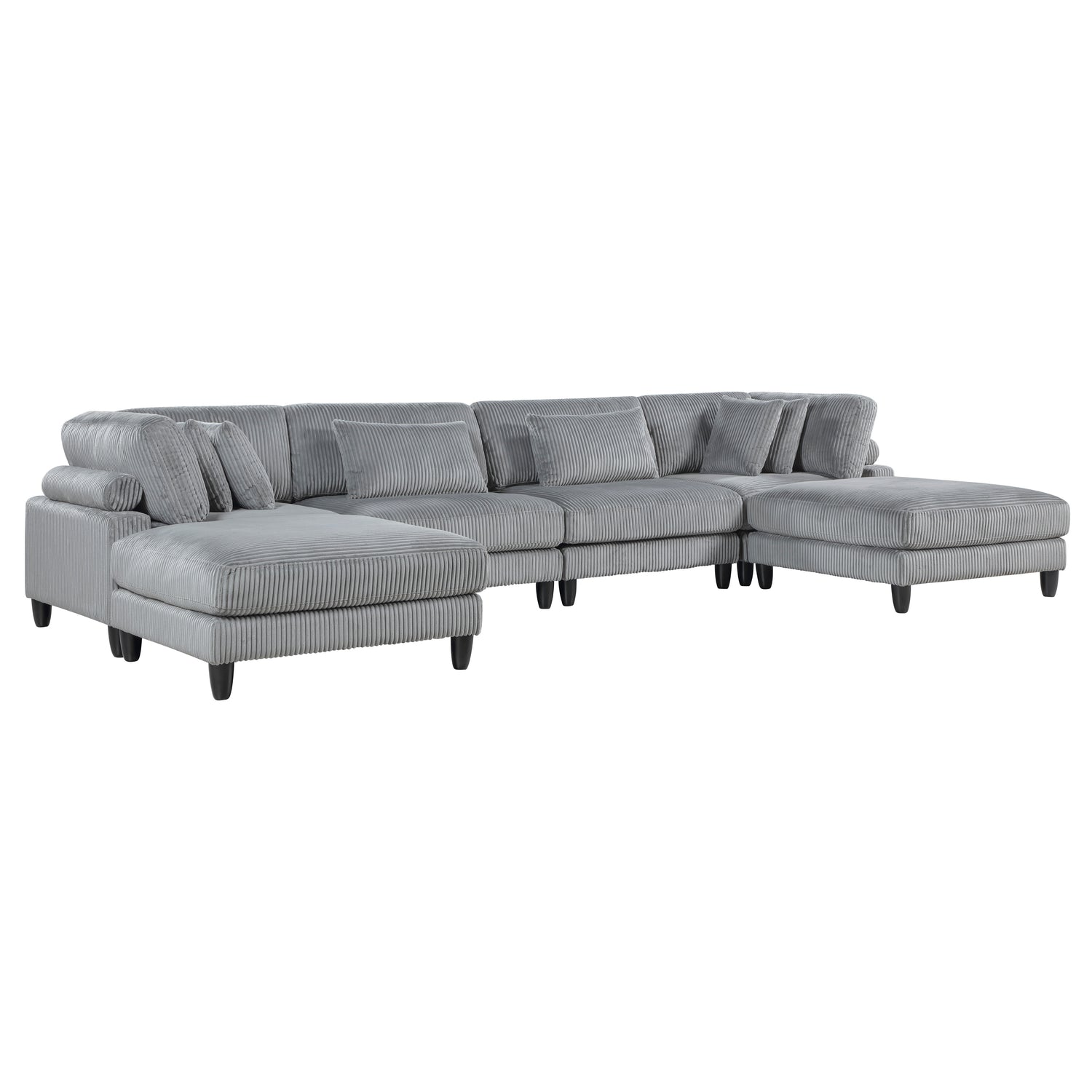 9688GY*62CR2AC2OT (6)6-Piece Modular Sectional with Ottomans - 9688GY*62CR2AC2OT