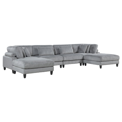 9688GY*62CR2AC2OT (6)6-Piece Modular Sectional with Ottomans - 9688GY*62CR2AC2OT