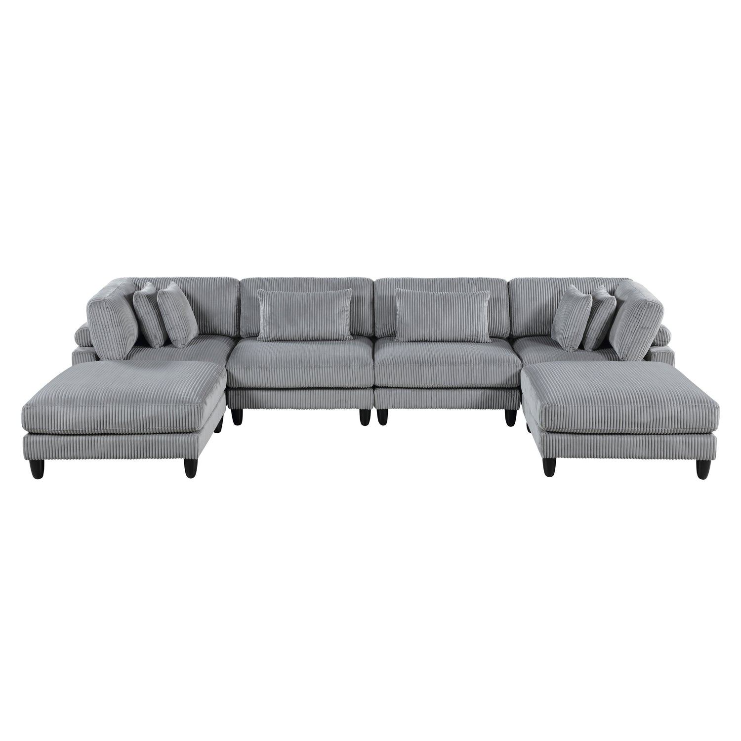 9688GY*62CR2AC2OT (6)6-Piece Modular Sectional with Ottomans - 9688GY*62CR2AC2OT