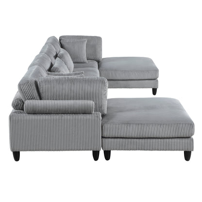 9688GY*62CR2AC2OT (6)6-Piece Modular Sectional with Ottomans - 9688GY*62CR2AC2OT