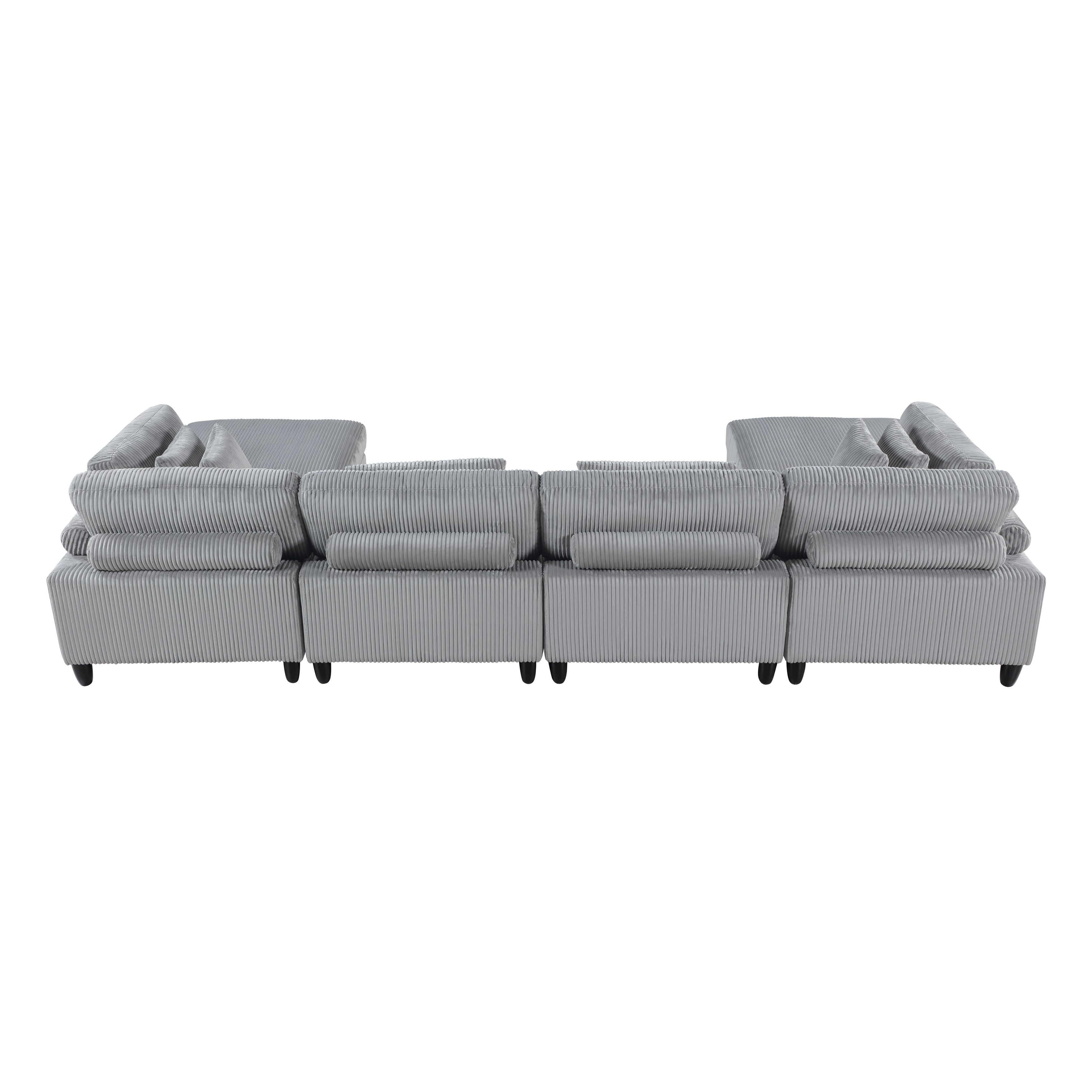 9688GY*62CR2AC2OT (6)6-Piece Modular Sectional with Ottomans - 9688GY*62CR2AC2OT
