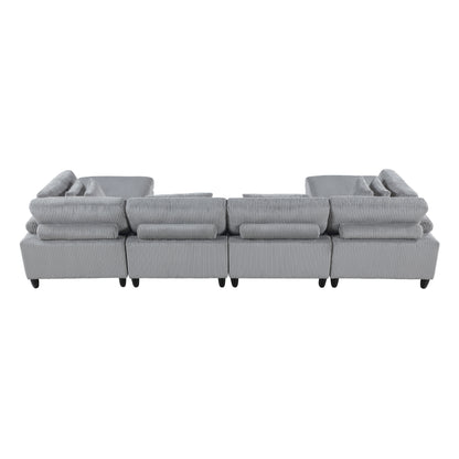 9688GY*62CR2AC2OT (6)6-Piece Modular Sectional with Ottomans - 9688GY*62CR2AC2OT