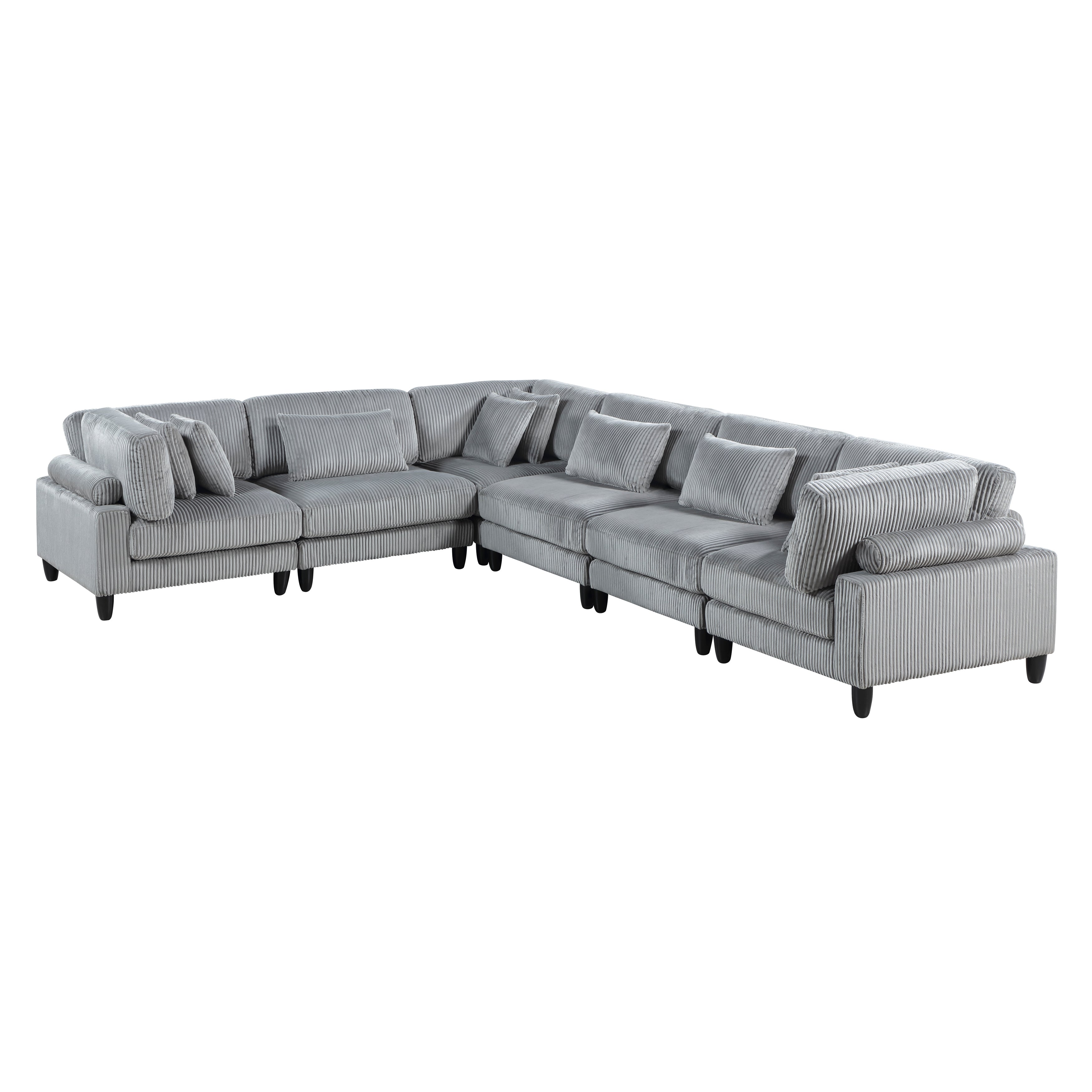9688GY*63CR3AC (6)6-Piece Modular Sectional - 9688GY*63CR3AC