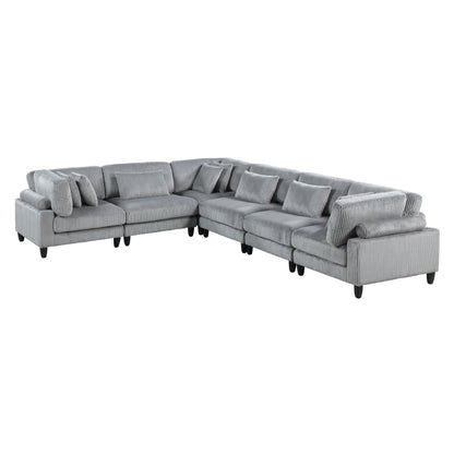 9688GY*63CR3AC (6)6-Piece Modular Sectional - 9688GY*63CR3AC