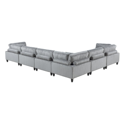 9688GY*63CR3AC (6)6-Piece Modular Sectional - 9688GY*63CR3AC