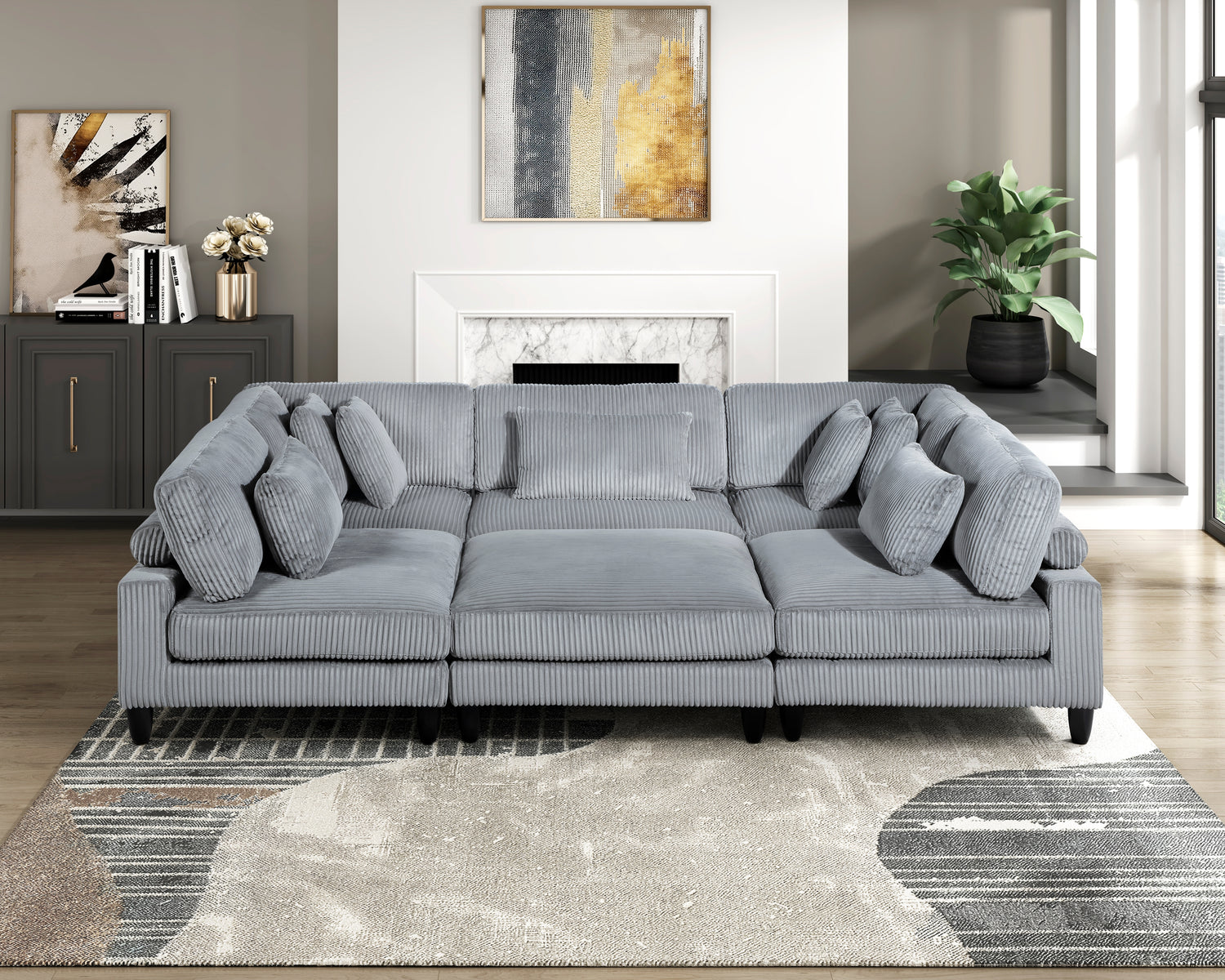 9688GY-AC Armless Chair - 9688GY-AC