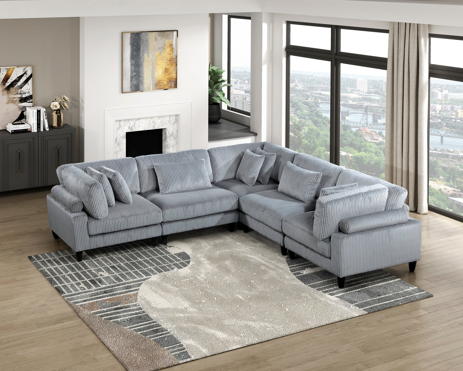 9688GY-AC Armless Chair - 9688GY-AC