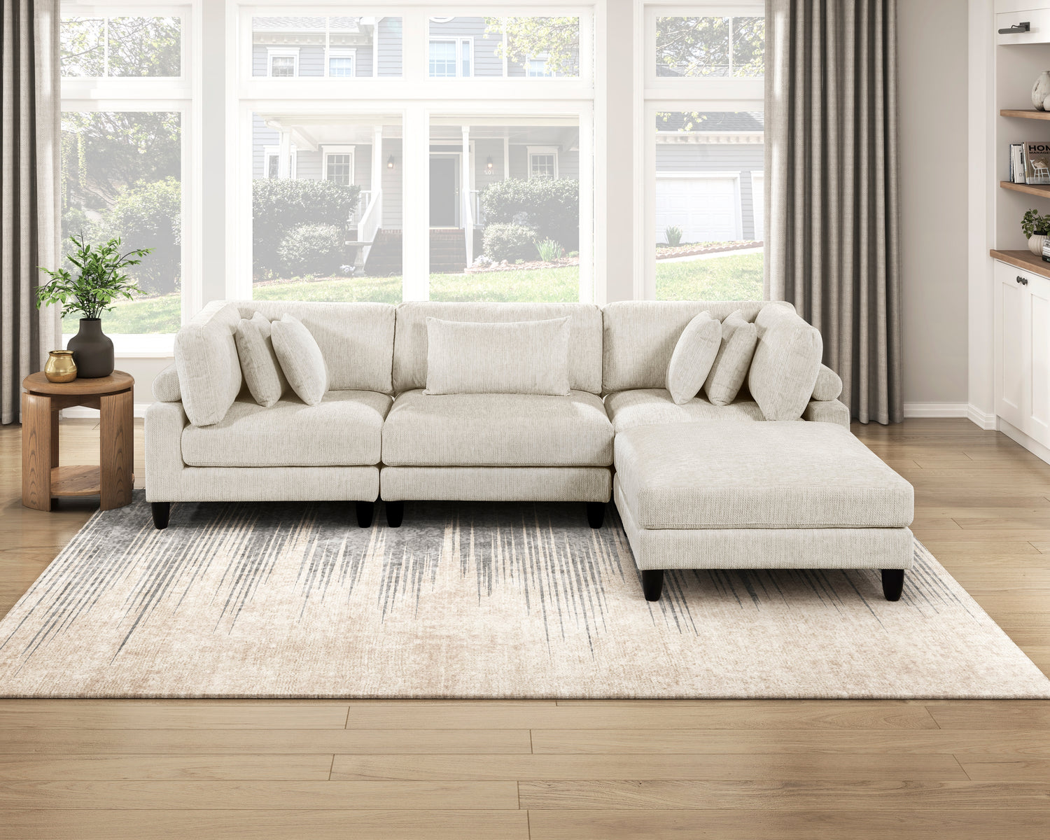 9688NBE*42CRACOT (4)4-Piece Modular Sectional with Ottoman - 9688NBE*42CRACOT