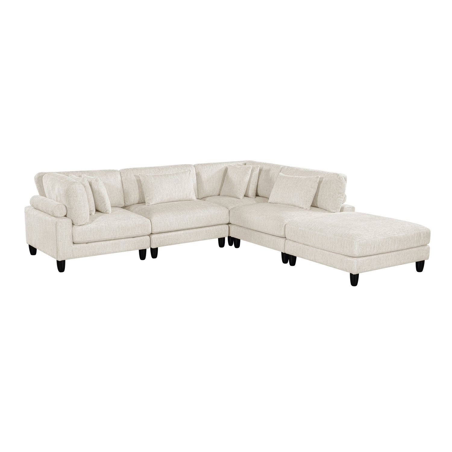 9688NBE*52CR2ACOT (5)5-Piece Modular Sectional with Ottoman - 9688NBE*52CR2ACOT