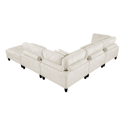 9688NBE*52CR2ACOT (5)5-Piece Modular Sectional with Ottoman - 9688NBE*52CR2ACOT