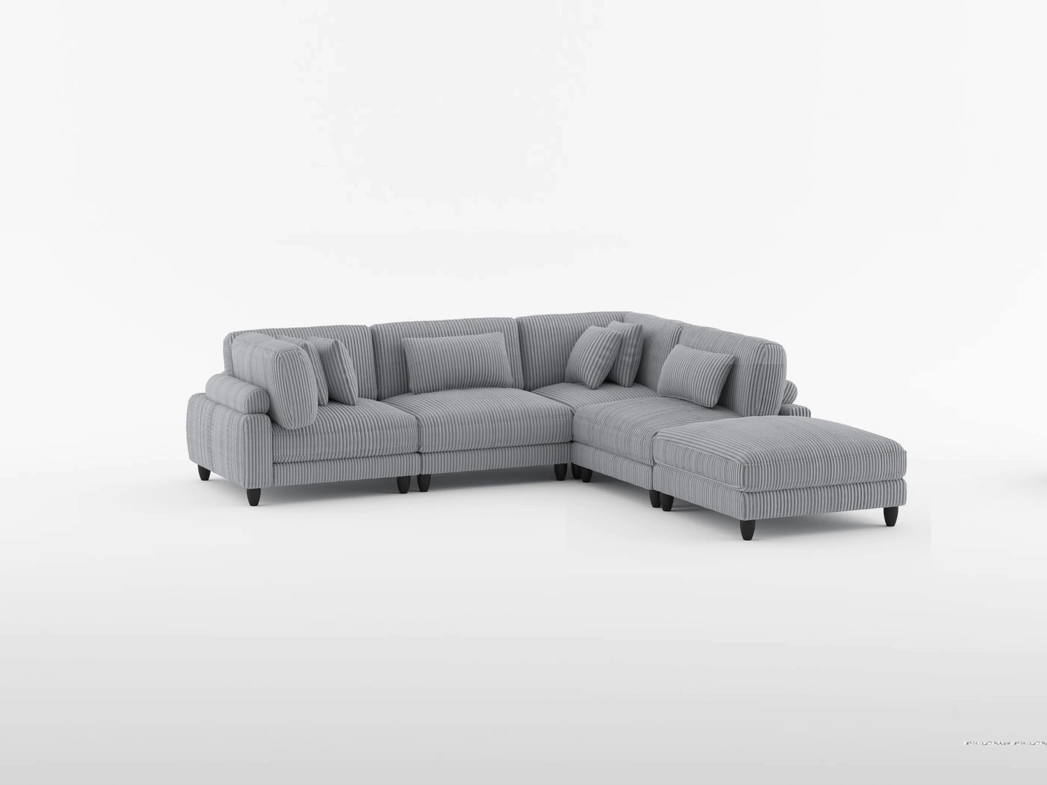 9688NBE*62CR2AC2OT (6)6-Piece Modular Sectional with Ottomans - 9688NBE*62CR2AC2OT