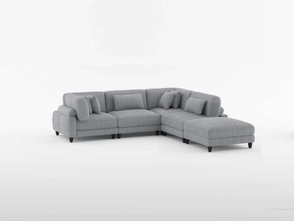9688NBE*62CR2AC2OT (6)6-Piece Modular Sectional with Ottomans - 9688NBE*62CR2AC2OT