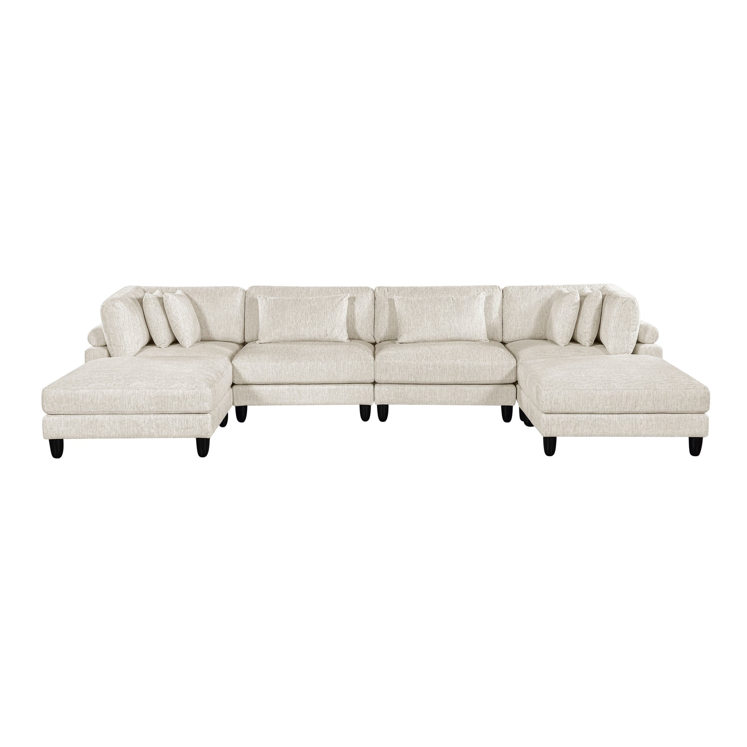 9688NBE*62CR2AC2OT (6)6-Piece Modular Sectional with Ottomans - 9688NBE*62CR2AC2OT