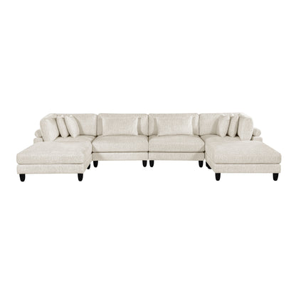 9688NBE*62CR2AC2OT (6)6-Piece Modular Sectional with Ottomans - 9688NBE*62CR2AC2OT