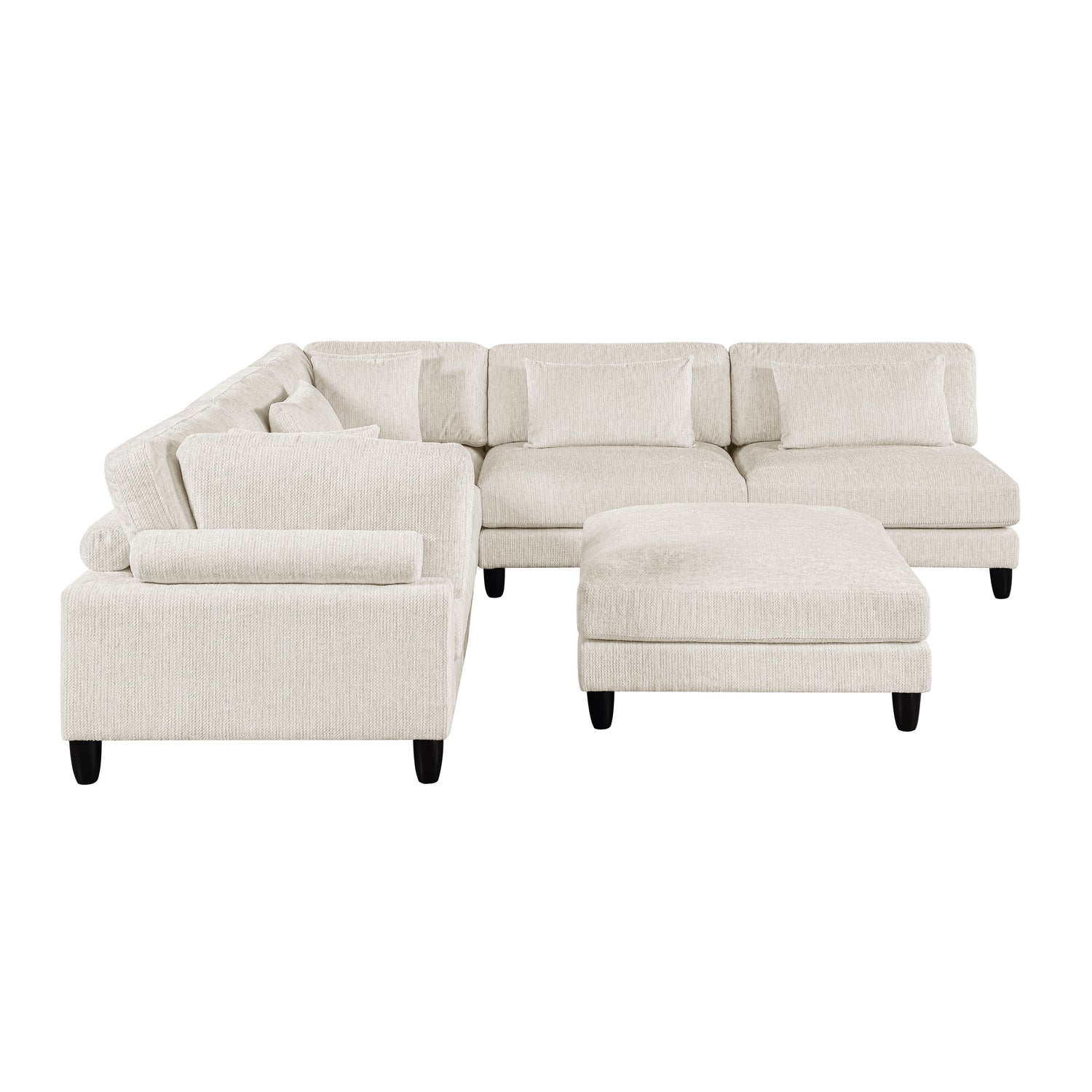 9688NBE*62CR3ACOT (6)6-Piece Modular Sectional with Ottoman - 9688NBE*62CR3ACOT
