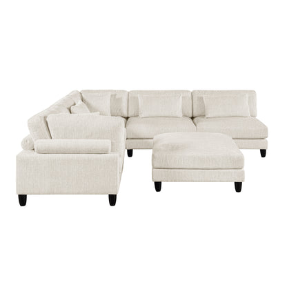 9688NBE*62CR3ACOT (6)6-Piece Modular Sectional with Ottoman - 9688NBE*62CR3ACOT