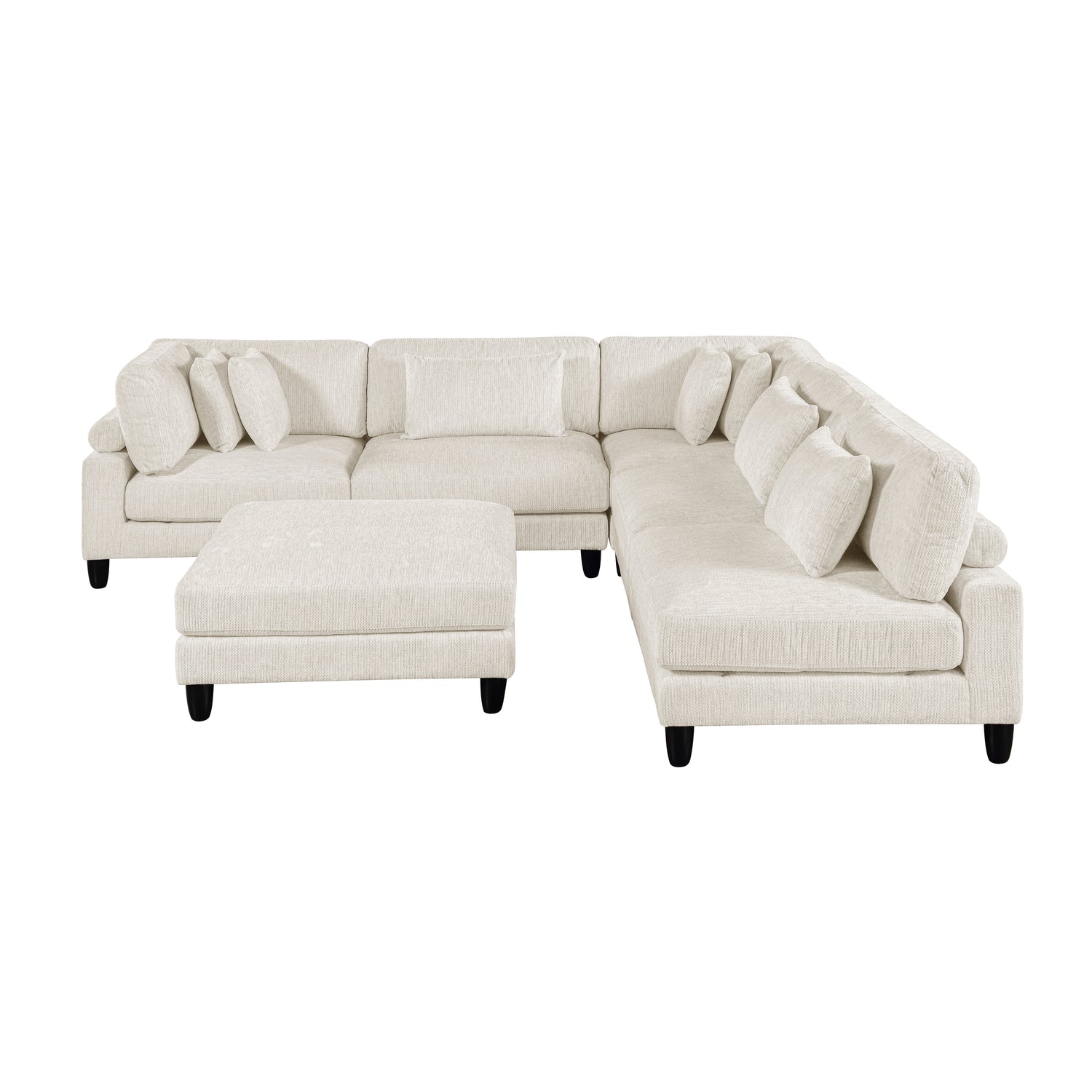9688NBE*62CR3ACOT (6)6-Piece Modular Sectional with Ottoman - 9688NBE*62CR3ACOT
