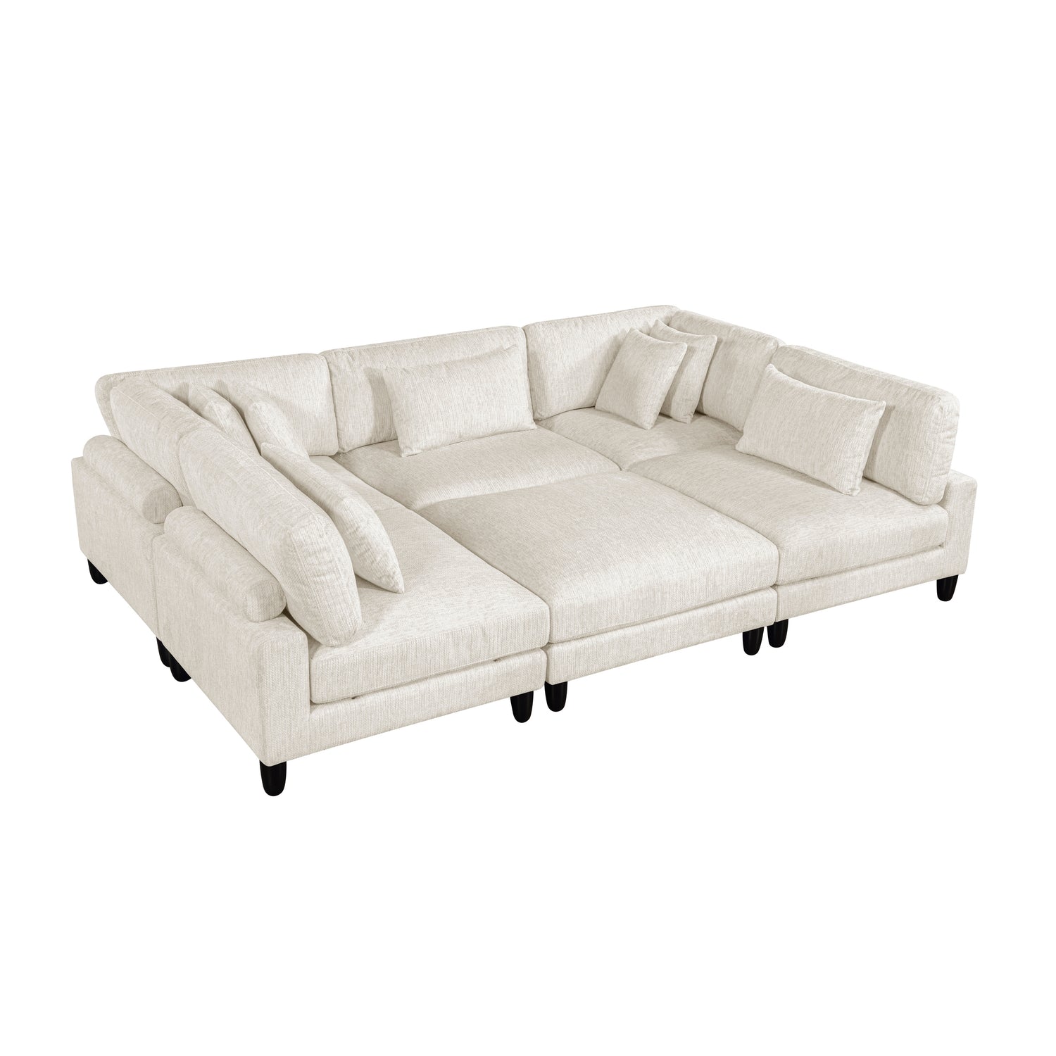 9688NBE*62CR3ACOT (6)6-Piece Modular Sectional with Ottoman - 9688NBE*62CR3ACOT