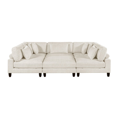 9688NBE*62CR3ACOT (6)6-Piece Modular Sectional with Ottoman - 9688NBE*62CR3ACOT