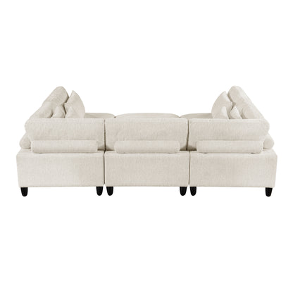 9688NBE*62CR3ACOT (6)6-Piece Modular Sectional with Ottoman - 9688NBE*62CR3ACOT