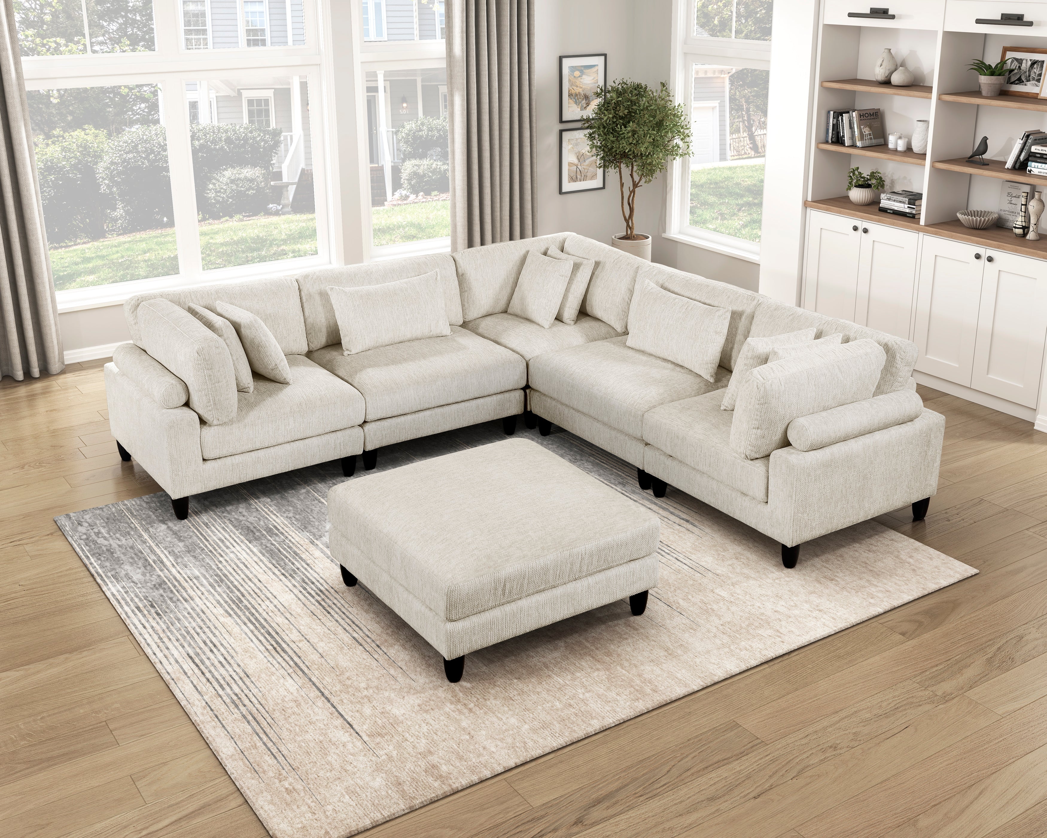 9688NBE*63CR2ACOT (6)6-Piece Modular Sectional with Ottoman - 9688NBE*63CR2ACOT