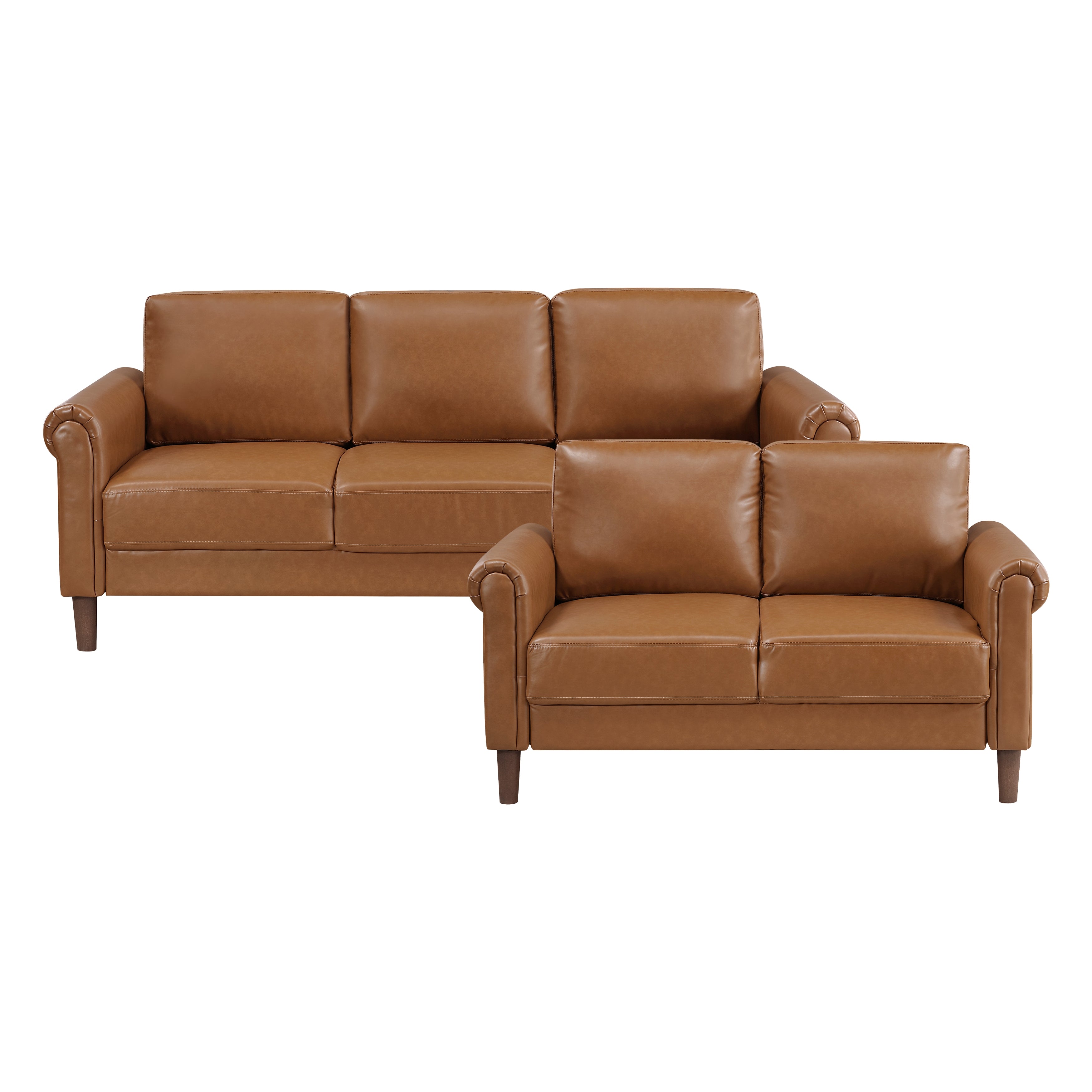 9690BRW*2 2pc Set: Sofa, Love - 9690BRW*2