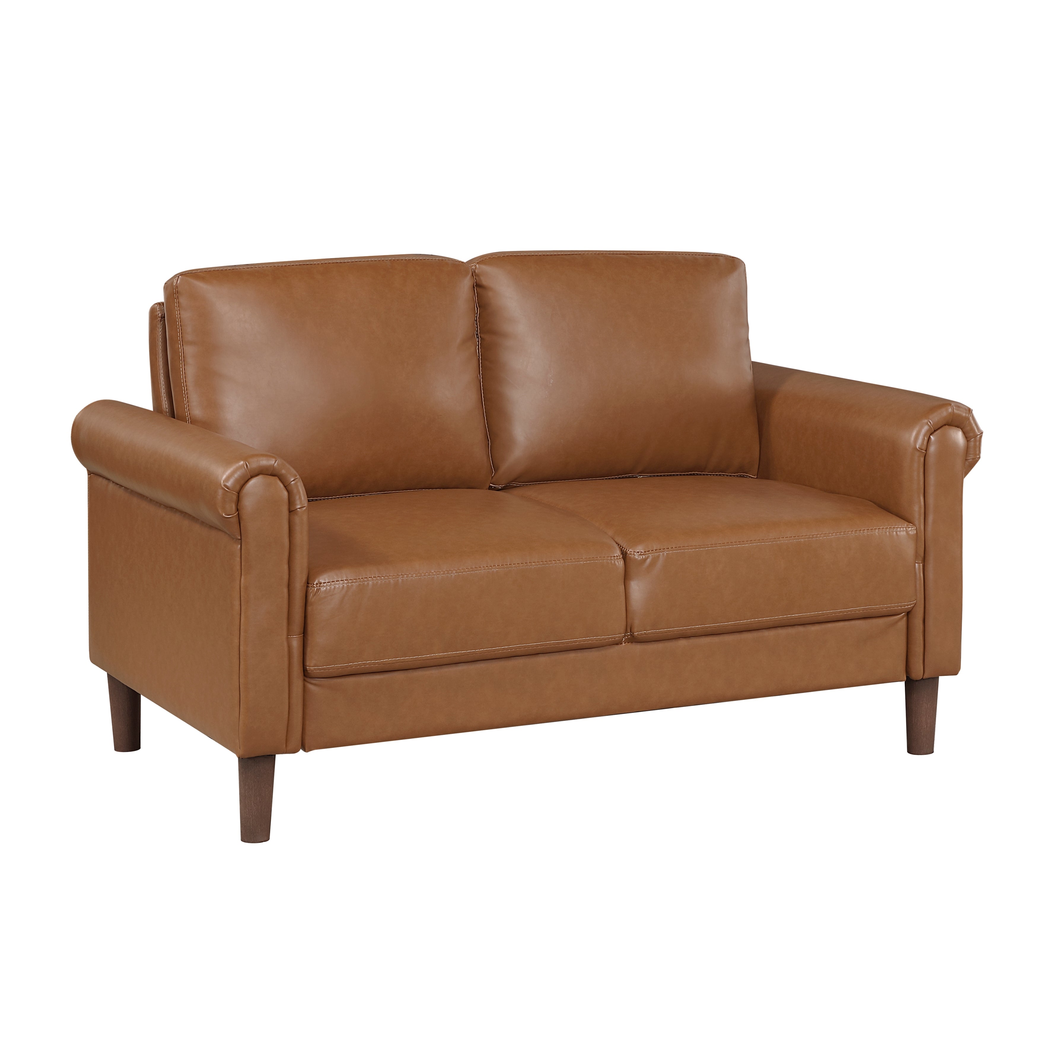 9690BRW*2 2pc Set: Sofa, Love - 9690BRW*2