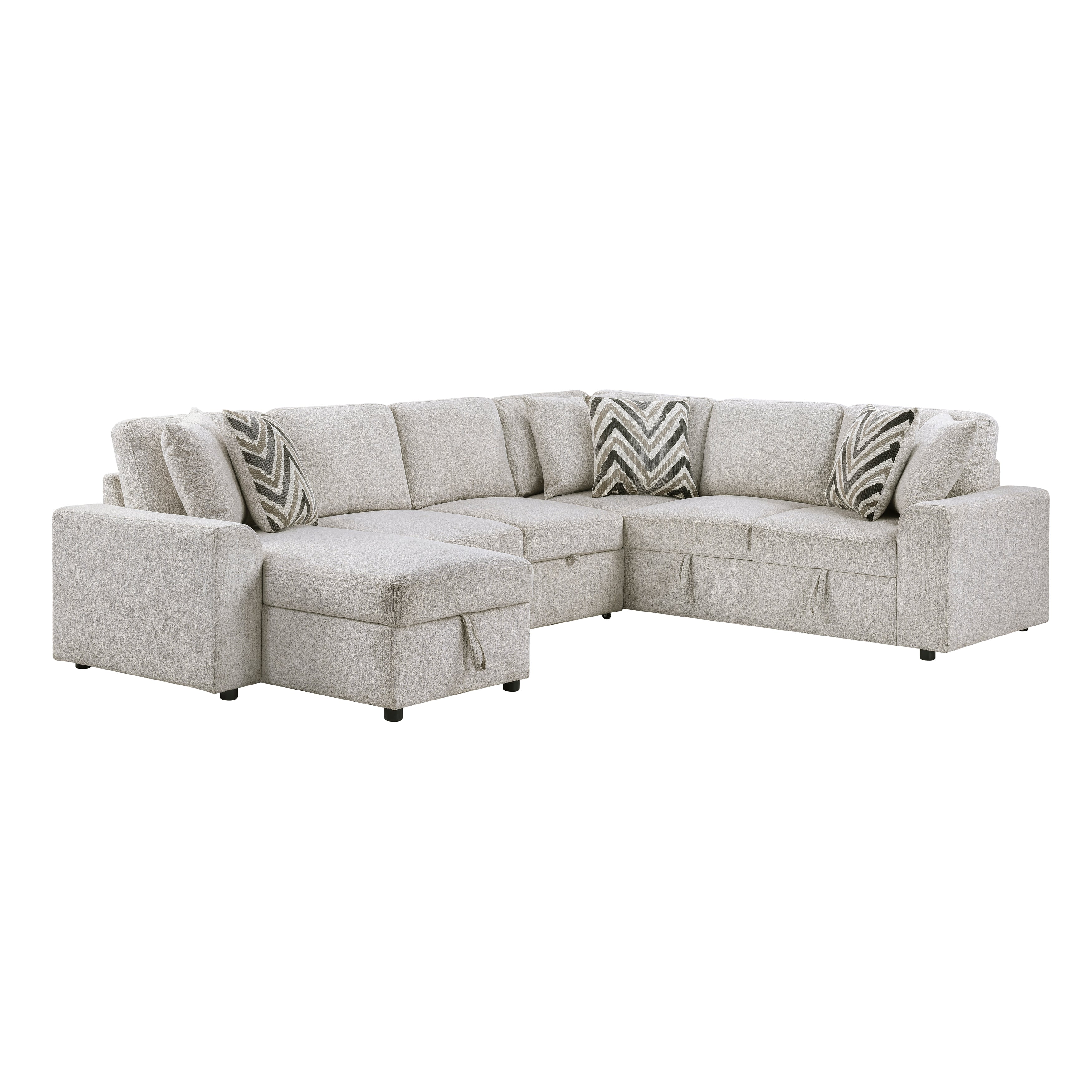 9702BE*3LC3R (3)3-Piece Sectional with Pull-out Bed and Hidden Storage - 9702BE*3LC3R