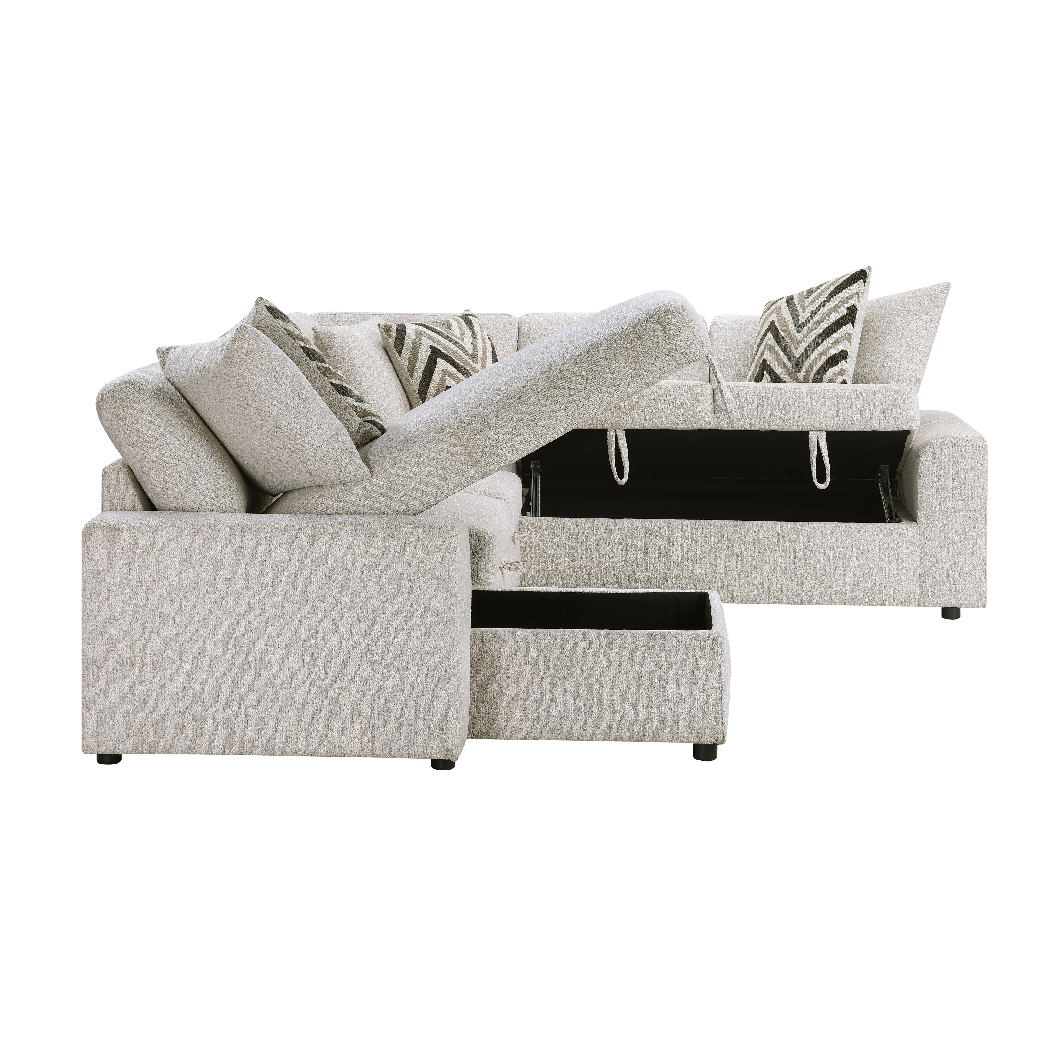 9702BE*3LC3R (3)3-Piece Sectional with Pull-out Bed and Hidden Storage - 9702BE*3LC3R