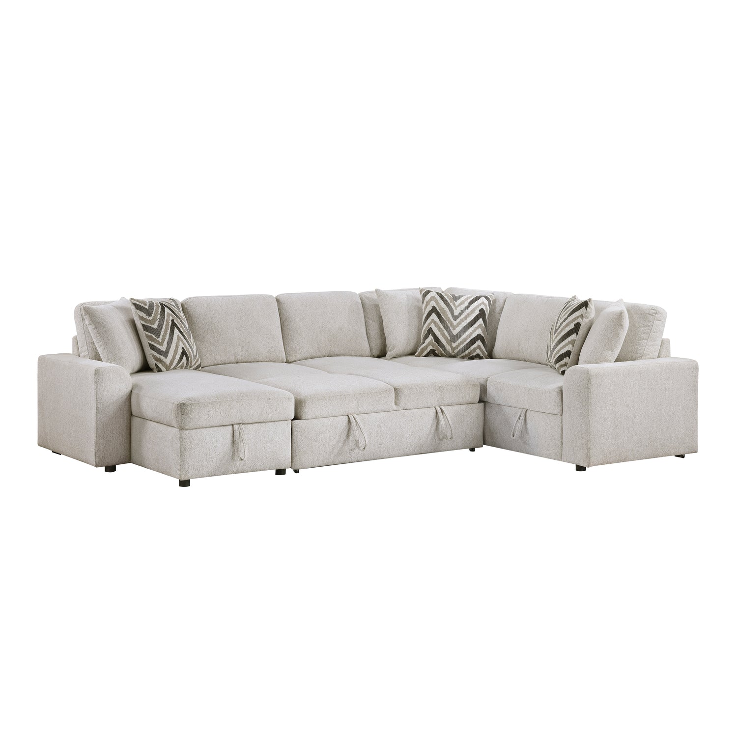 9702BE*3LC3R (3)3-Piece Sectional with Pull-out Bed and Hidden Storage - 9702BE*3LC3R
