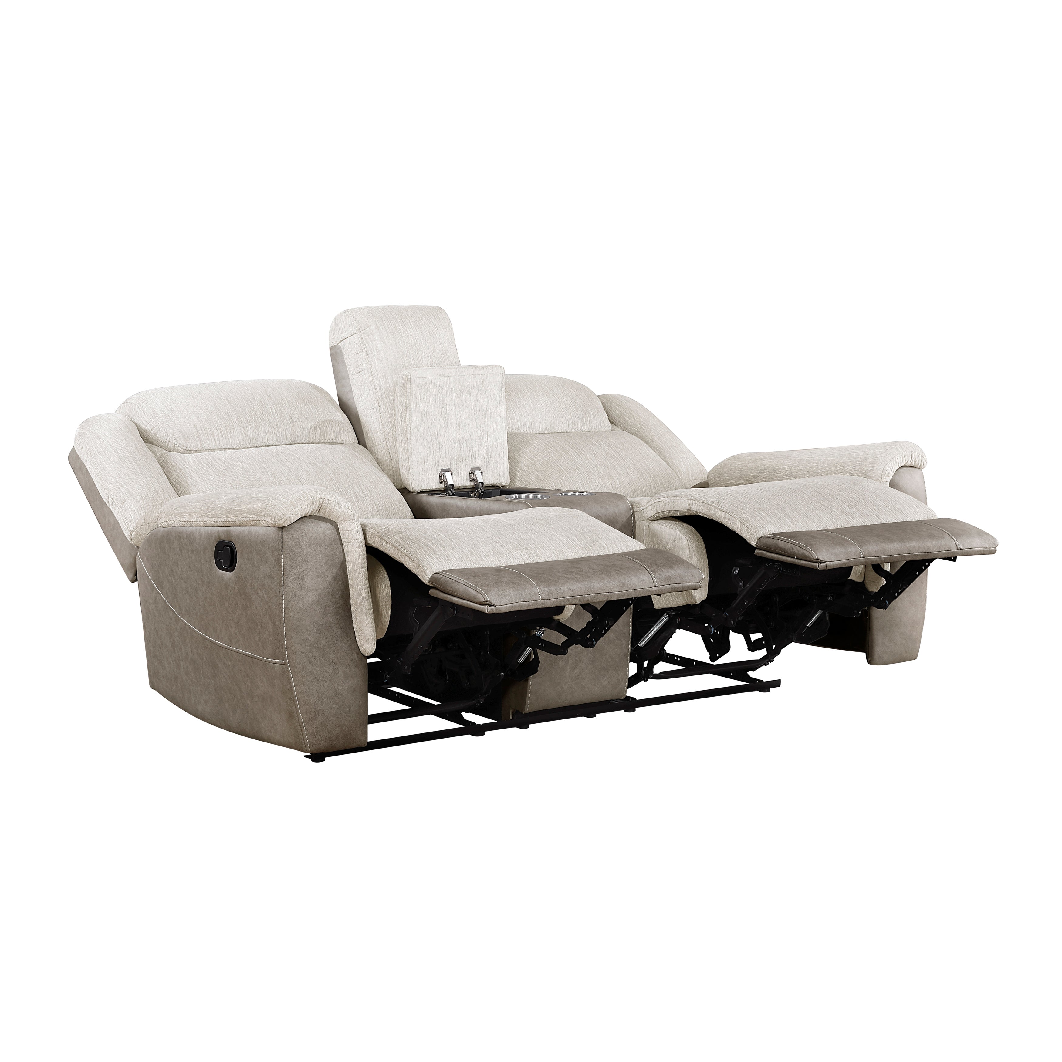 Harriette Beige/Brown Double Reclining Living Room Set from Homelegance - Luna Furniture