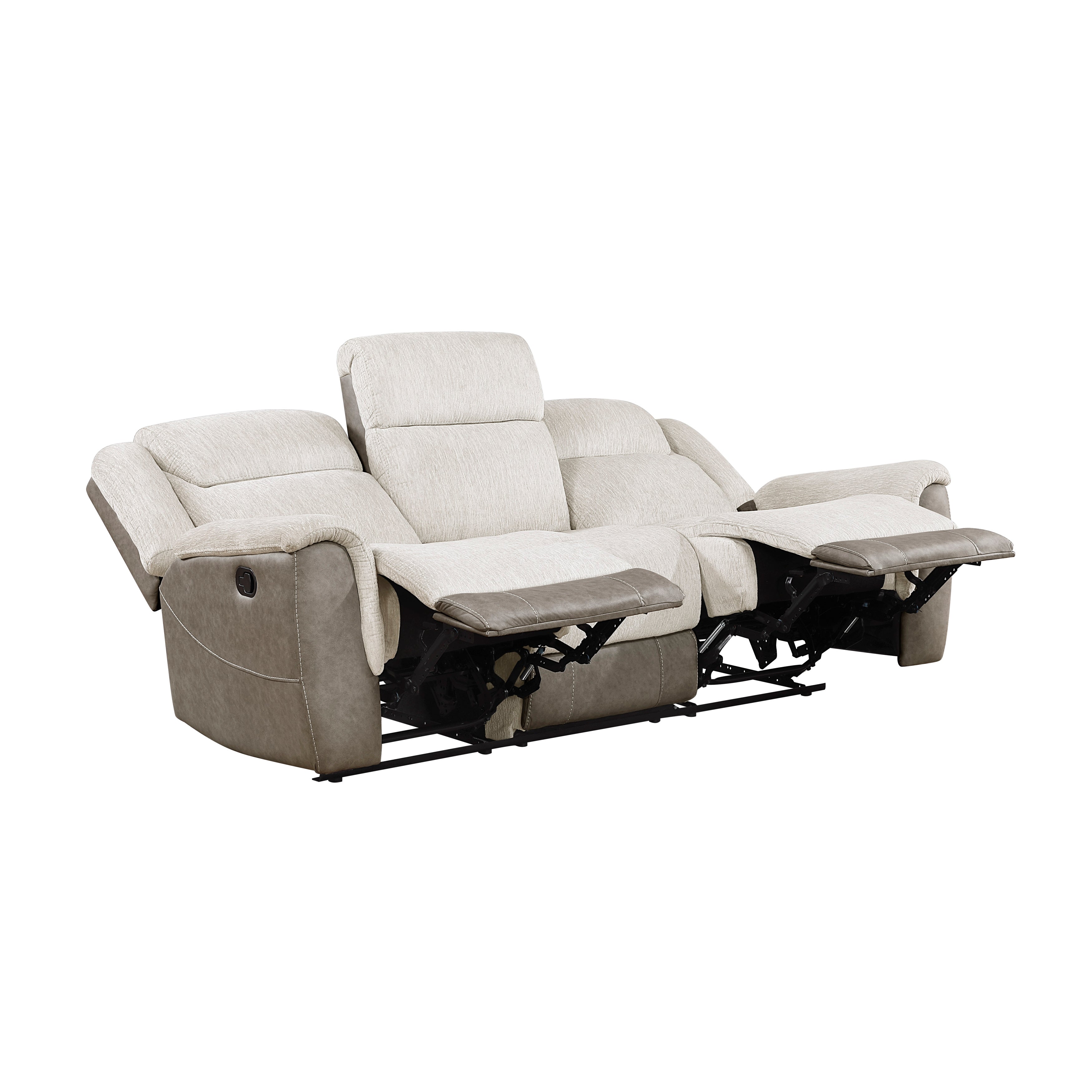 Harriette Beige/Brown Double Reclining Living Room Set from Homelegance - Luna Furniture