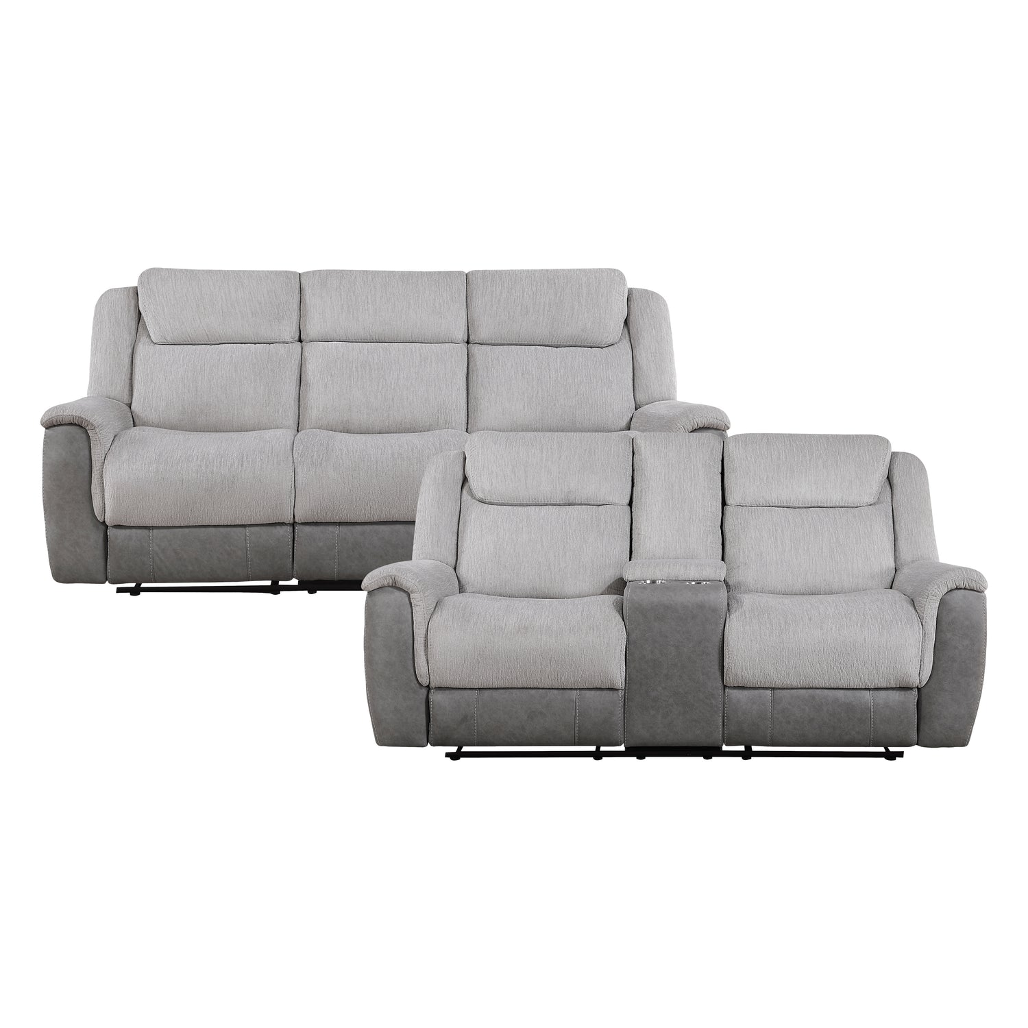 9703GY*2 2pc Set: Sofa, Love - 9703GY*2