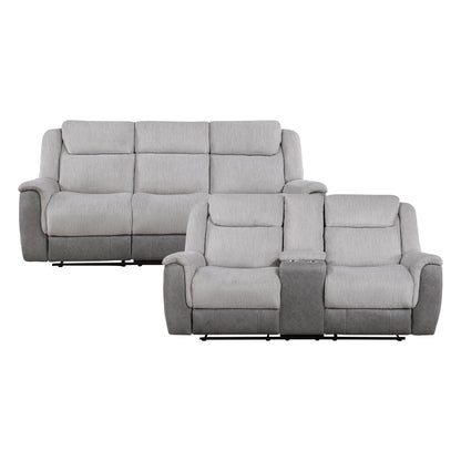 9703GY*2 2pc Set: Sofa, Love - 9703GY*2