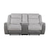 9703GY-2 Double Reclining Love Seat with Center Console - 9703GY-2