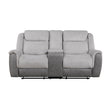 9703GY-2 Double Reclining Love Seat with Center Console - 9703GY-2
