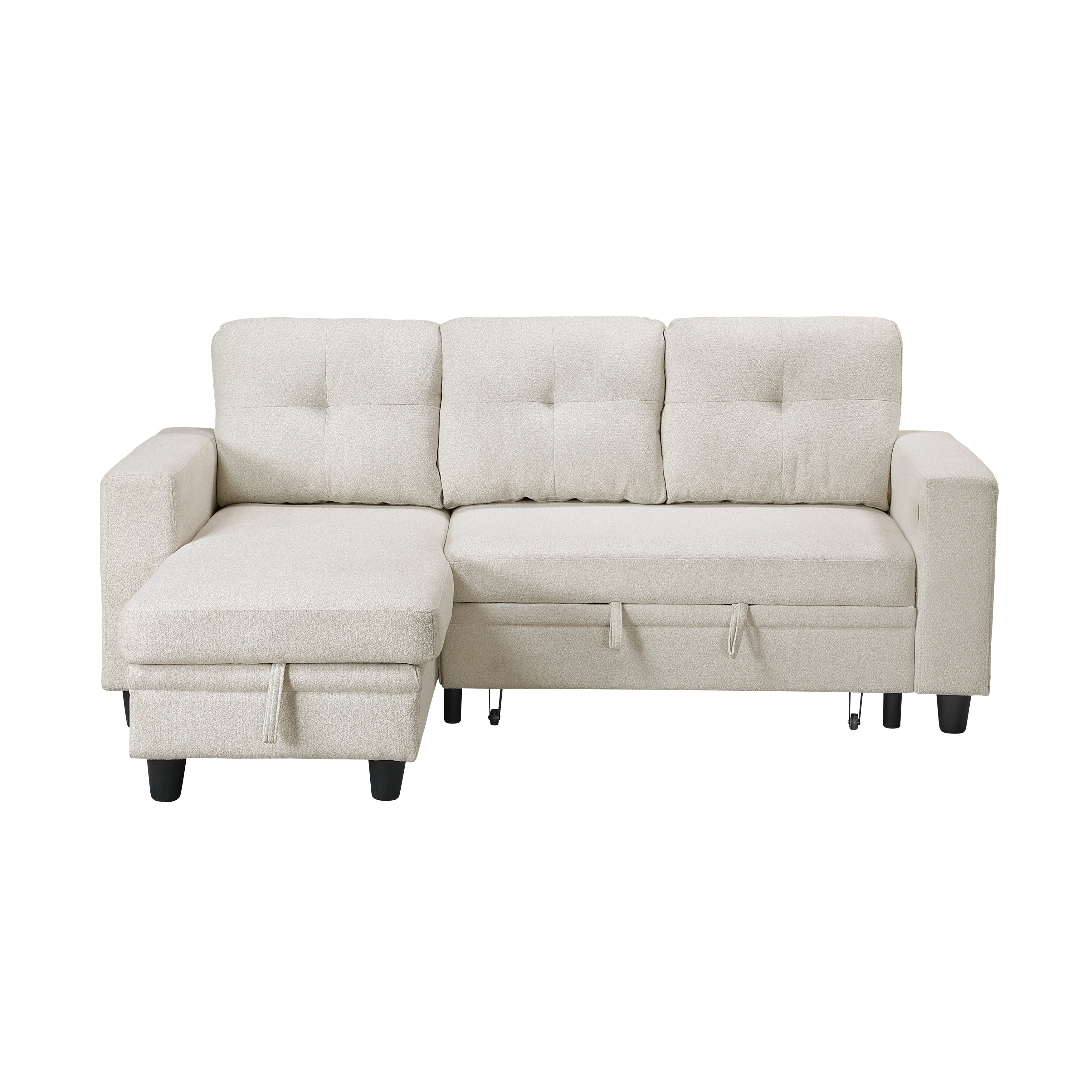 9705BE*32AVC (3)Sectional with Reversible Chaise, Pull-out Bed, Shelves and Charging Ports - 9705BE*32AVC