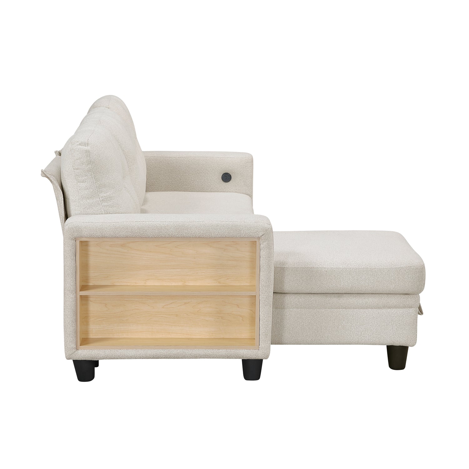 9705BE*32AVC (3)Sectional with Reversible Chaise, Pull-out Bed, Shelves and Charging Ports - 9705BE*32AVC
