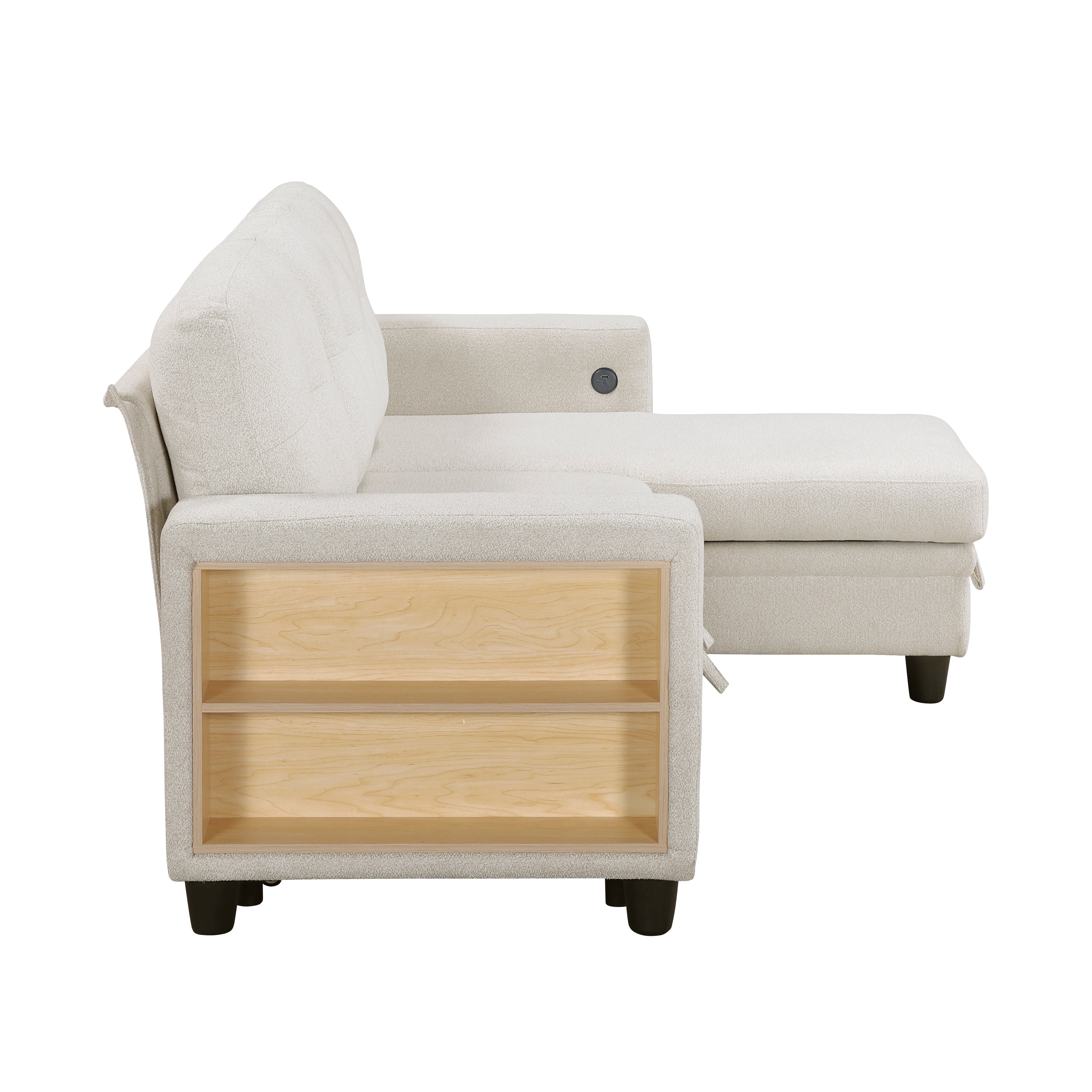 9705BE*32AVC (3)Sectional with Reversible Chaise, Pull-out Bed, Shelves and Charging Ports - 9705BE*32AVC