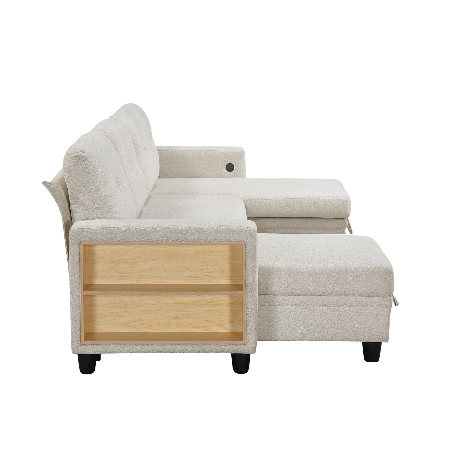 9705BE*42AVC (4)Sectional with Two Chaises, Pull-out Bed, Shelves and Charging Ports - 9705BE*42AVC