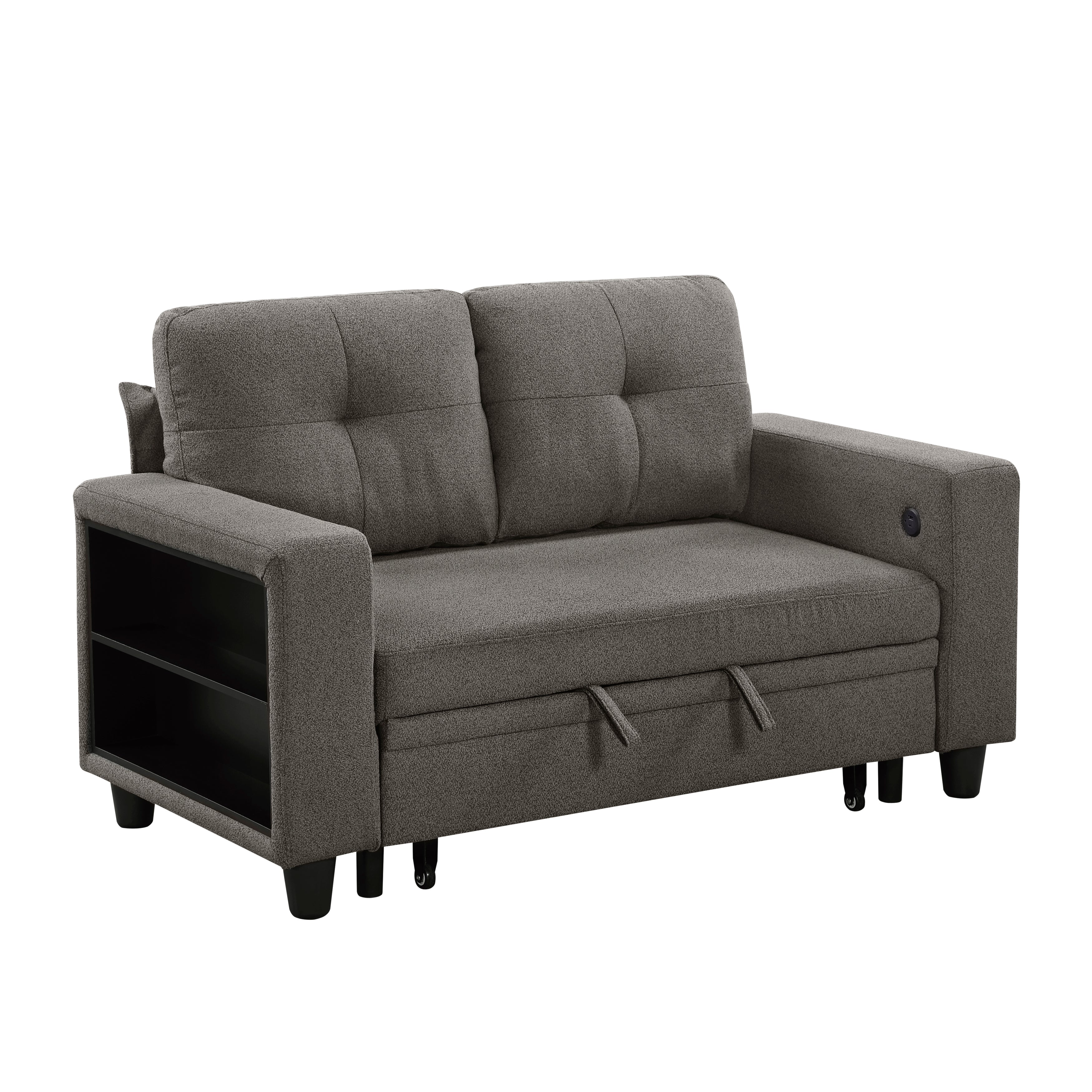 9705DB-2* (2)Love Seat with Pull-out Bed, Shelves and Charging Ports - 9705DB-2*
