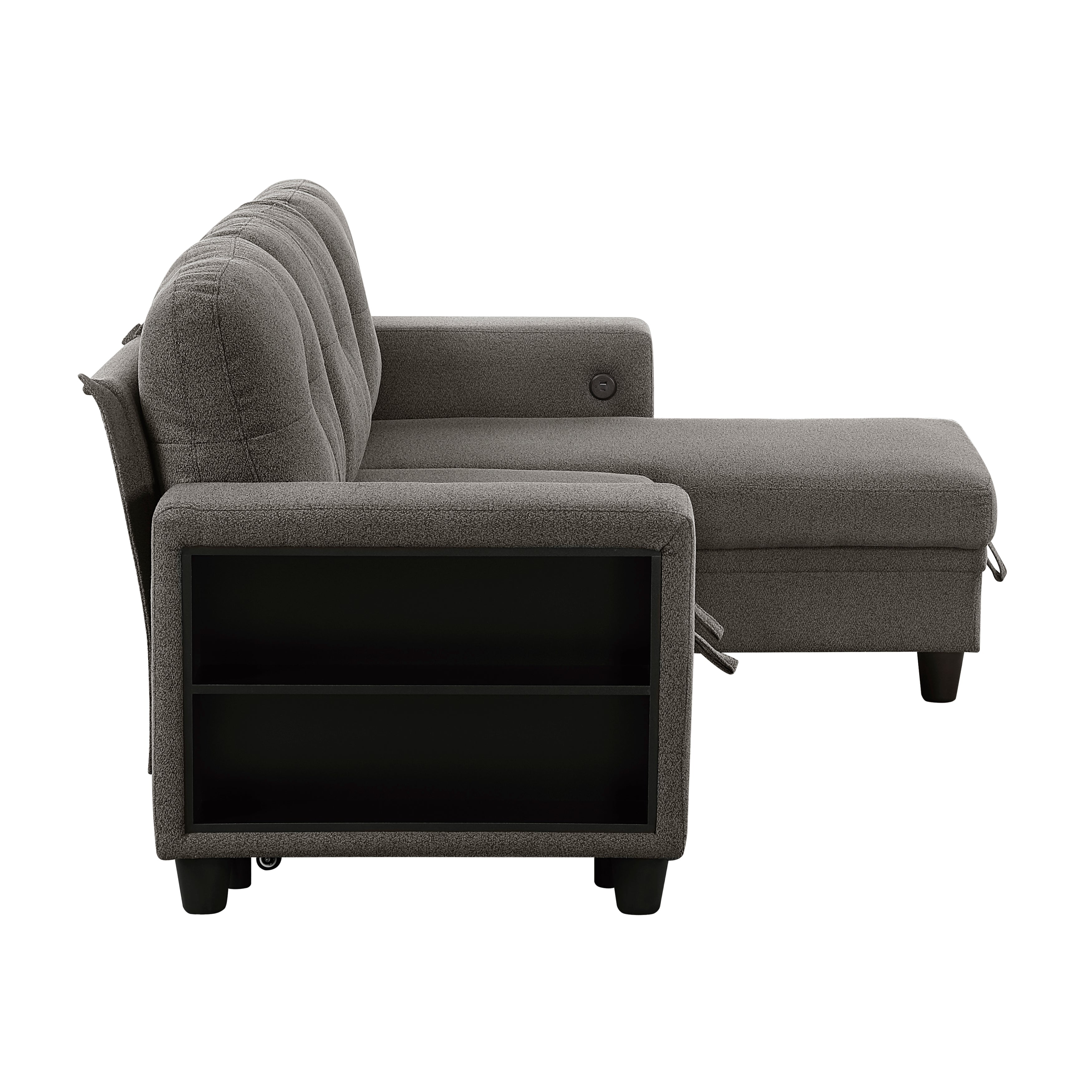 9705DB*32AVC (3)Sectional with Reversible Chaise, Pull-out Bed, Shelves and Charging Ports - 9705DB*32AVC
