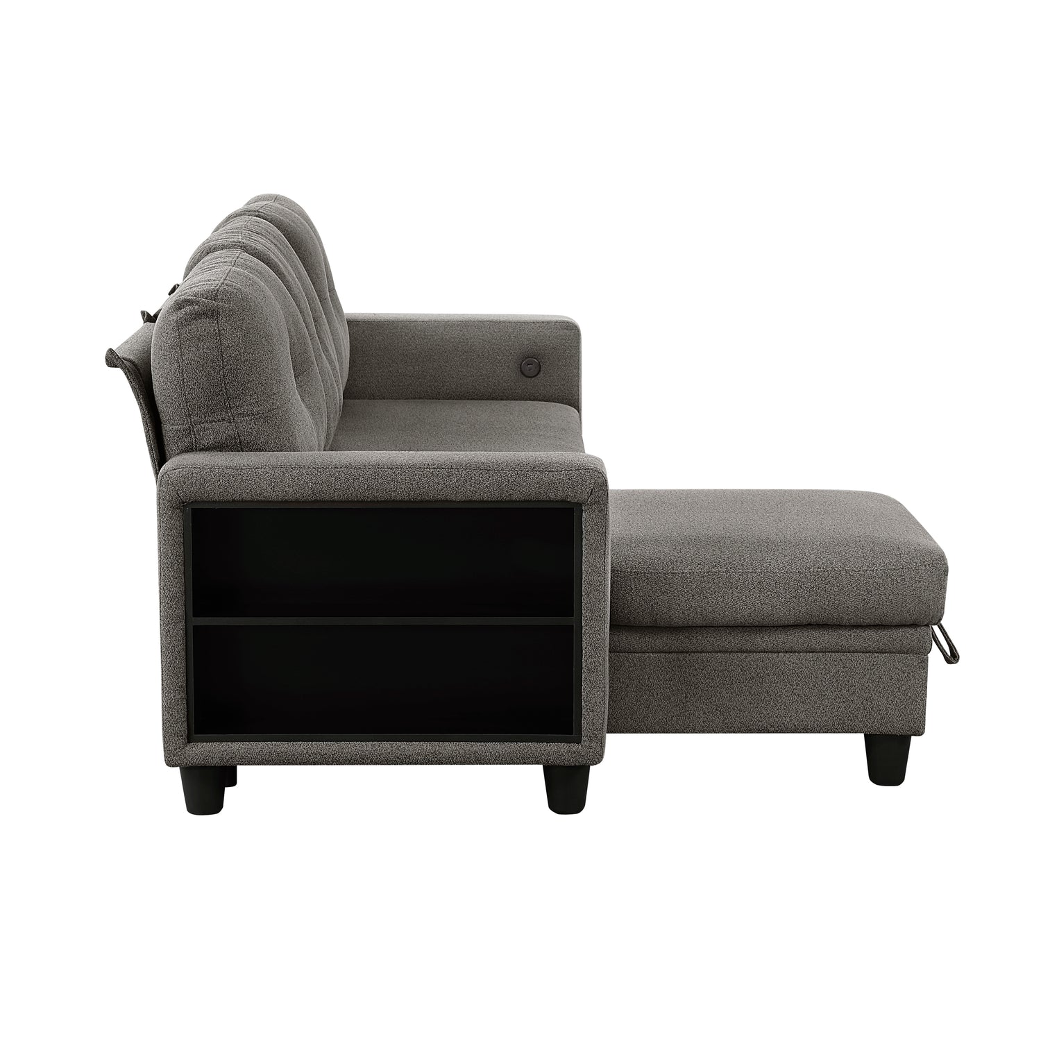 9705DB*32AVC (3)Sectional with Reversible Chaise, Pull-out Bed, Shelves and Charging Ports - 9705DB*32AVC