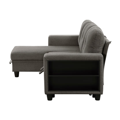 9705DB*32AVC (3)Sectional with Reversible Chaise, Pull-out Bed, Shelves and Charging Ports - 9705DB*32AVC