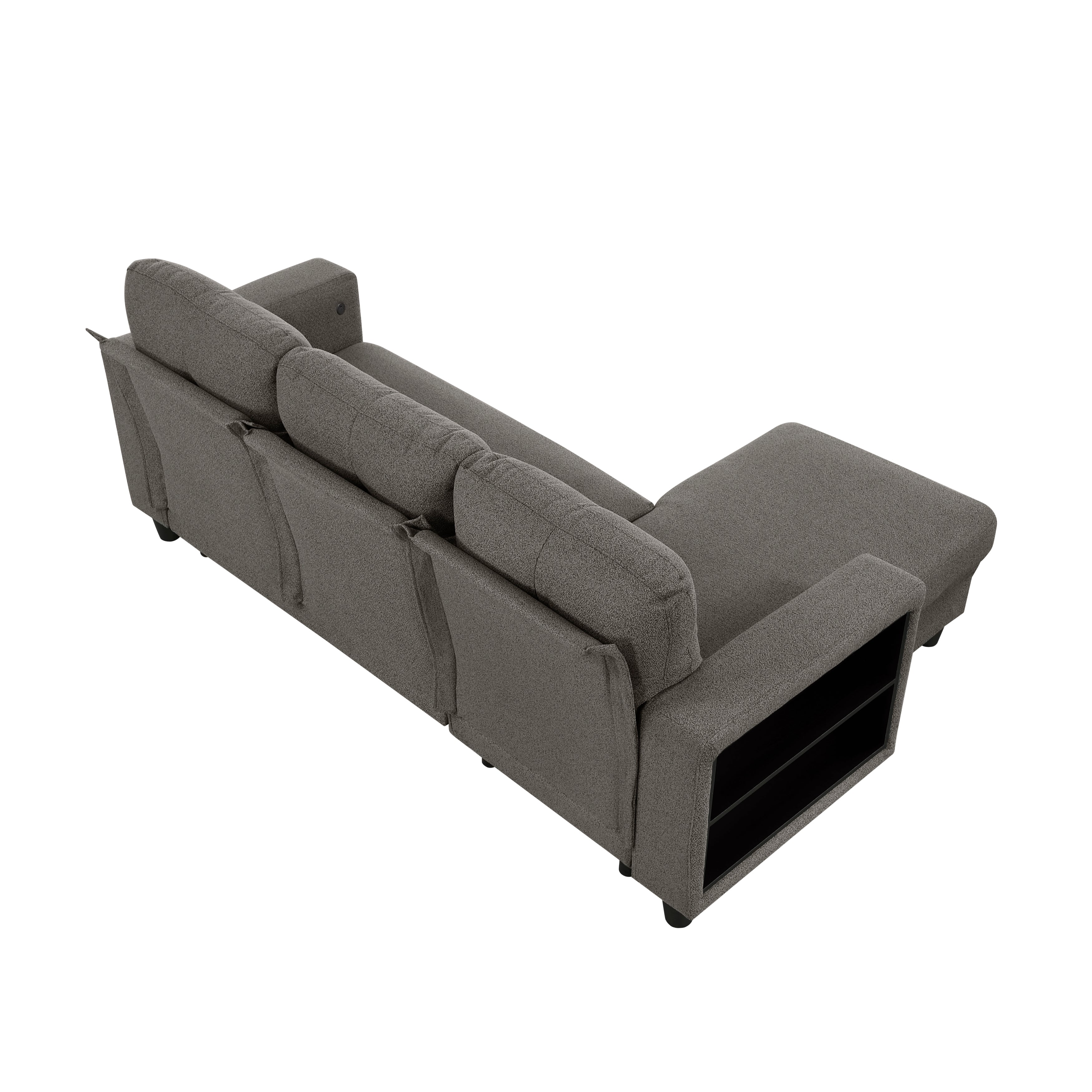 9705DB*32AVC (3)Sectional with Reversible Chaise, Pull-out Bed, Shelves and Charging Ports - 9705DB*32AVC