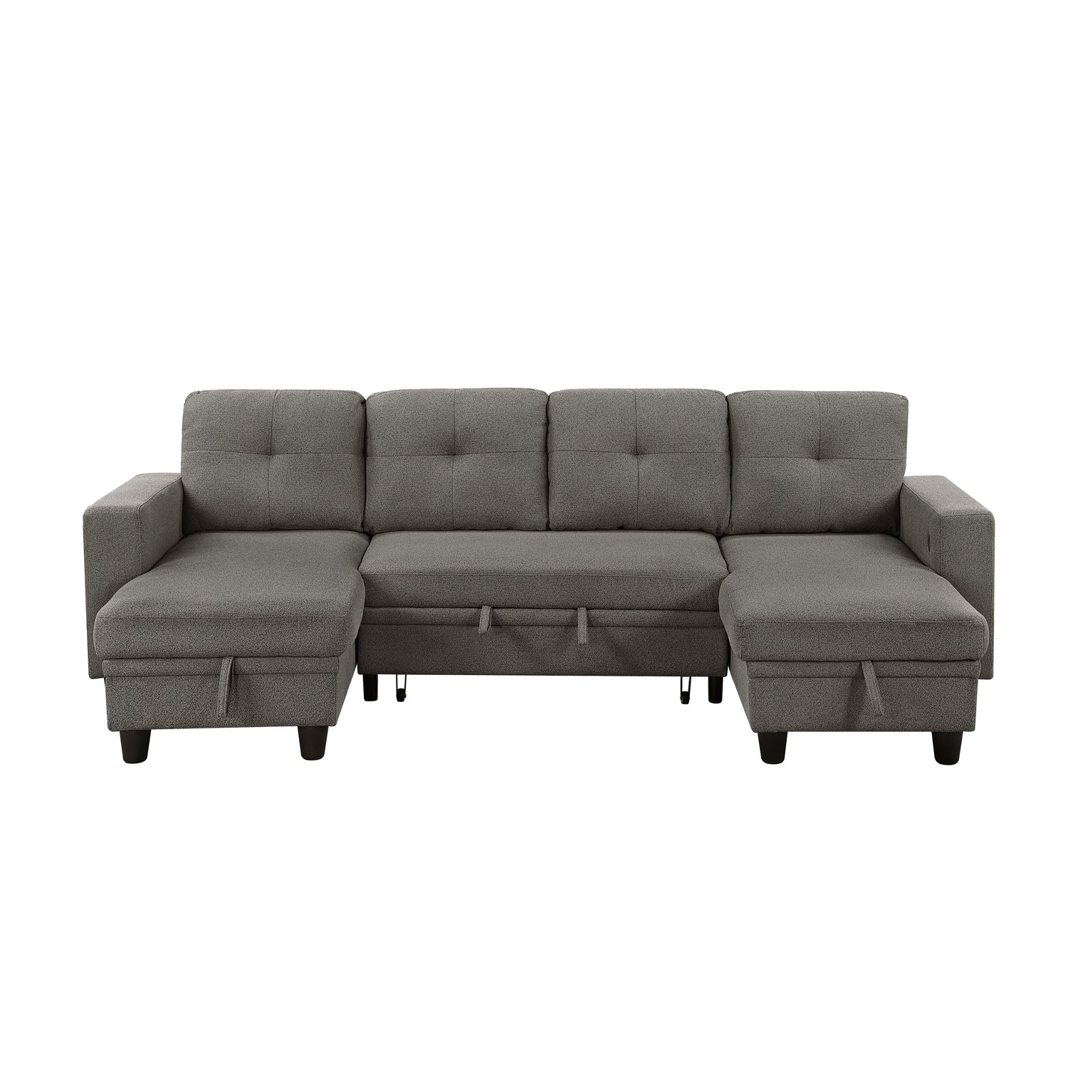 9705DB*42AVC (4)Sectional with Two Chaises, Pull-out Bed, Shelves and Charging Ports - 9705DB*42AVC