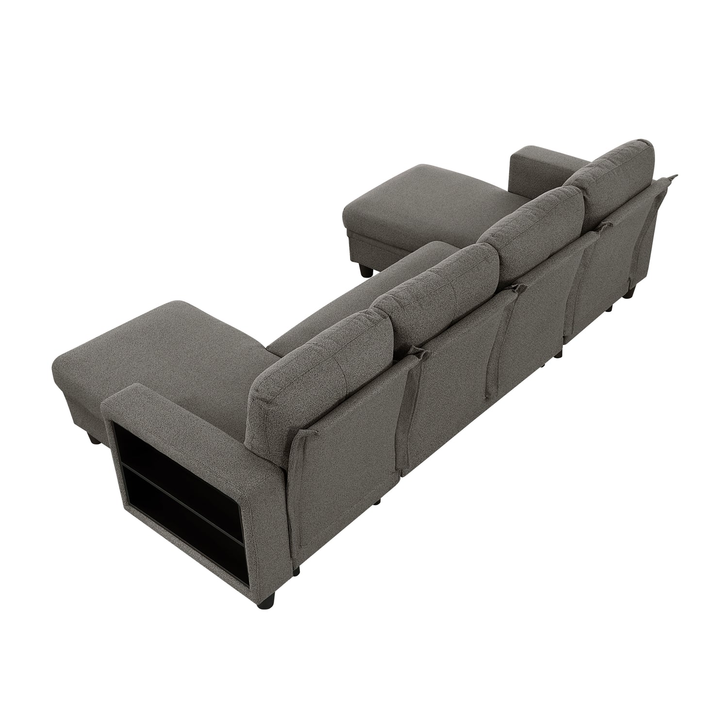 9705DB*42AVC (4)Sectional with Two Chaises, Pull-out Bed, Shelves and Charging Ports - 9705DB*42AVC