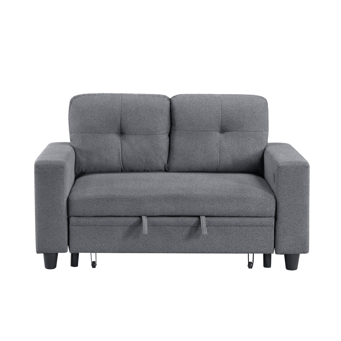 9705GY-2* (2)Love Seat with Pull-out Bed, Shelves and Charging Ports - 9705GY-2*