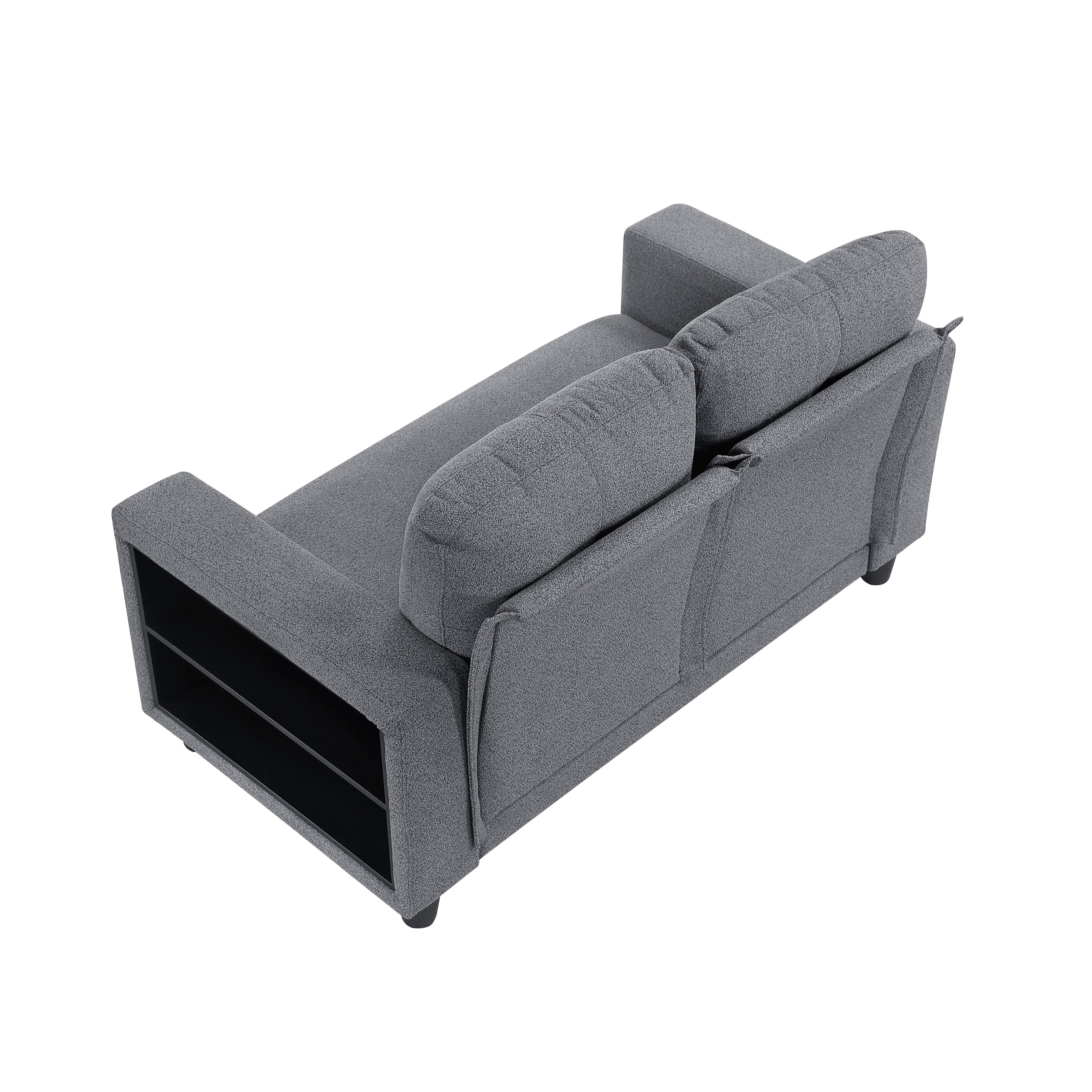 9705GY-2* (2)Love Seat with Pull-out Bed, Shelves and Charging Ports - 9705GY-2*